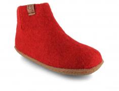 WoolFit� Yeti Kids Kinderhausschuhe mit Gummisohle, rot