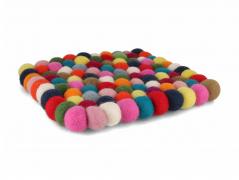 WoolFit� Filzkugeln Tee Untersetzer 10cm quadratisch, bunt